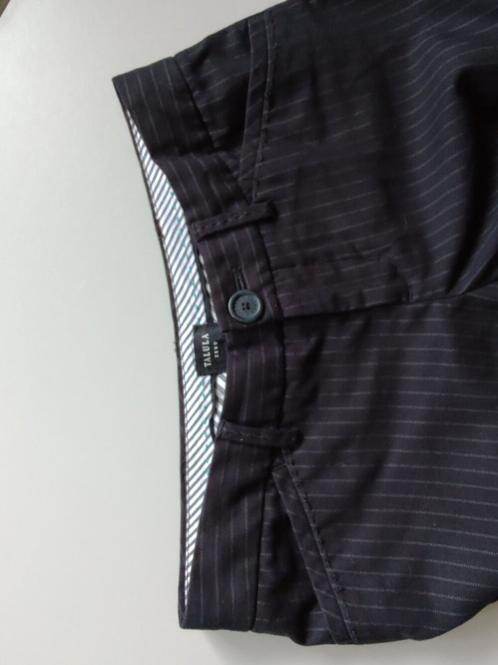 Talula women's dress trousers with stripes size 0 grey color stretch - Picture 8 of 14